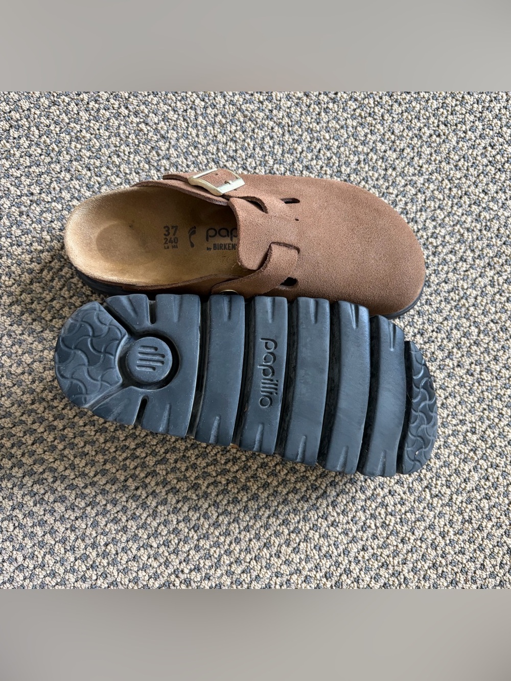 Papillo Birkenstock Boston Chunky EU 37 US 6-6.5 Like New! - Picture 6 of 6